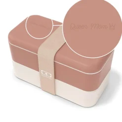 Set Lunch Box Parent/Enfant Rose "Queen Mom/Little Queen"