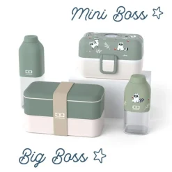 Set Lunch Box Parent/Enfant Vert "Big Boss/Mini Boss"