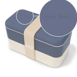 Set Lunch Box Parent/Enfant Bleu "Papa Bear/Little Bear"