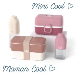Set Lunch Box Parent/Enfant Rose "Maman Cool/Mini Cool"